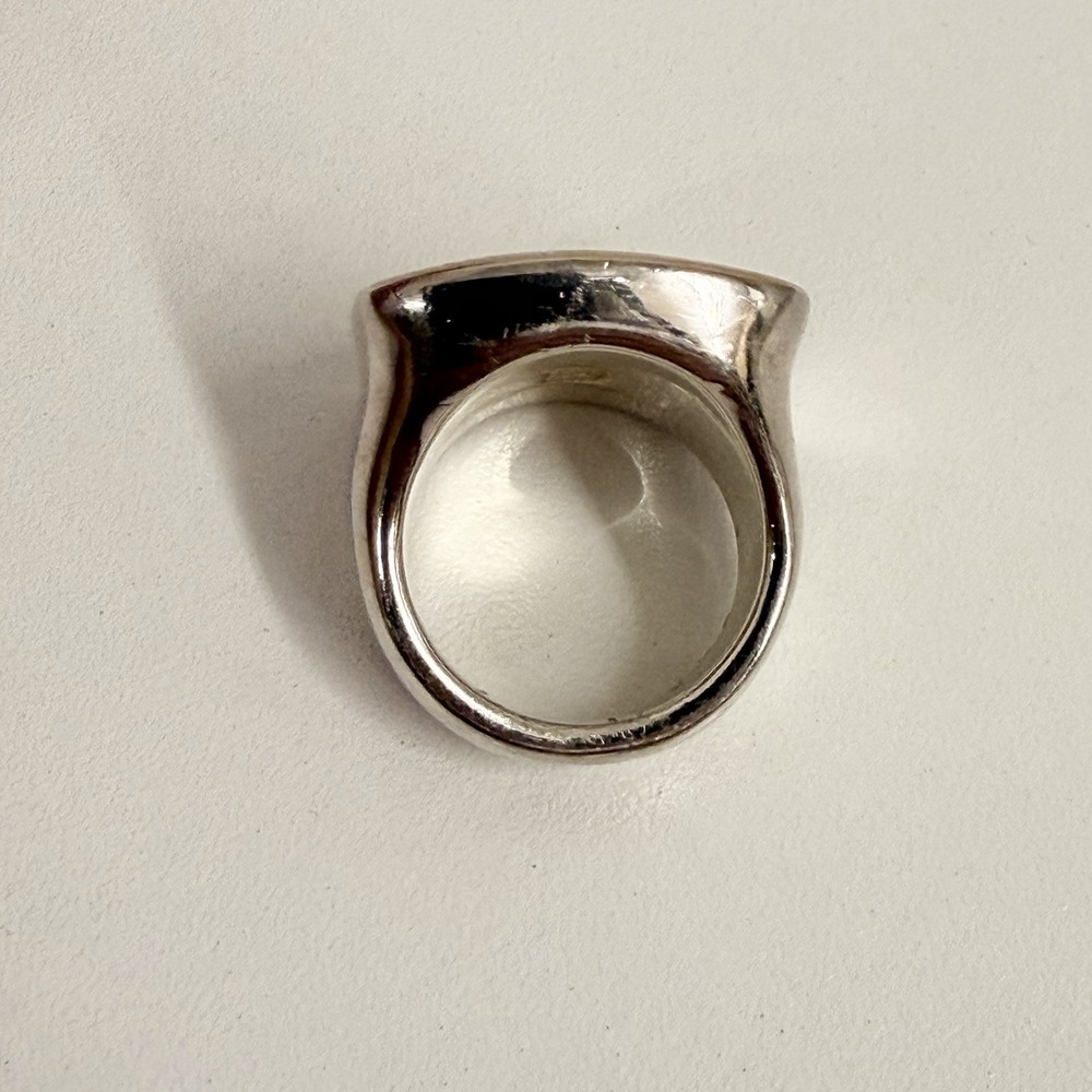 Vintage Sterling Diamond Cut Arte d'Argento Ring Made in Italy 8 Grams Size 7 - Picture 7 of 12